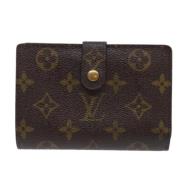 Pre-owned Brunt lerret Louis Vuitton lommebok