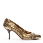 Pre-owned Gucci-hæler i gullskinn