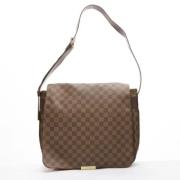 Pre-owned Brunt lerret Louis Vuitton Messenger