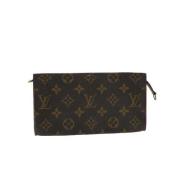 Pre-owned Brunt lerret Louis Vuitton lommebok