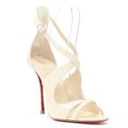 Pre-owned Beige Lær Christian Louboutin Sandaler