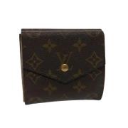 Pre-owned Brunt lerret Louis Vuitton lommebok