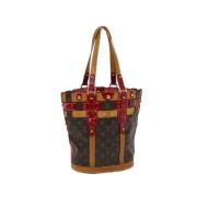 Pre-owned Brunt lerret Louis Vuitton Tote