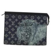 Pre-owned Navy Canvas Louis Vuitton Reisedokument Holder