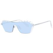 Hvite solbriller for kvinner med speilede linser