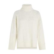 Elegant Tonal Texture Roll-Neck Sweater