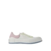 Hvit/Rosa Lær Oversized Sneakers