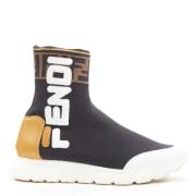 Pre-owned Svart stoff Fendi joggesko