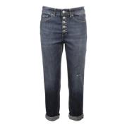 Blå Aw22 Løstsittende Ankel Jeans