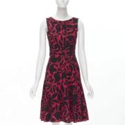 Pre-owned Rødt stoff Oscar de la Renta kjole