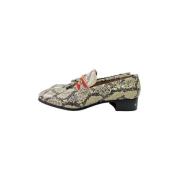 Pre-owned Dyreprint Gucci Flats i skinn