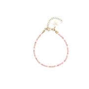 Glass Bead Bracelet 2 MM Geranium Pink