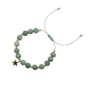 Stone Bead Bracelet 8 MM Green Burma Jade