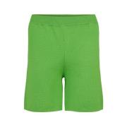 Vibrant Grønn Strikke Shorts