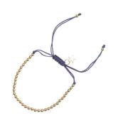 Metal Bead Bracelet Broad Navy Blue