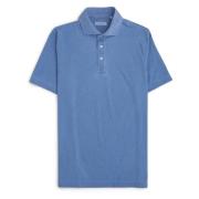 Blå Stretch Polo Skjorte