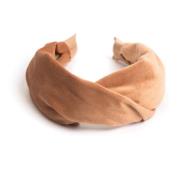 Velvet Hair Band Folded Camel