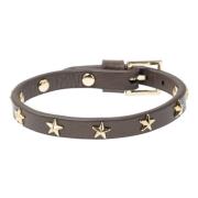 Leather Star Stud Bracelet Soft Brown