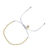 Metal Bead Bracelet Thin 501 Blue