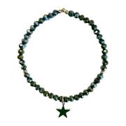 Crystal Bead Bracelet 4 MM Sparkled Pine