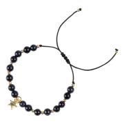 Stone Bead Bracelet 6 MM Navy Blue