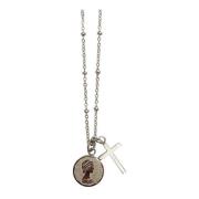 Cross Charm Necklace Silver