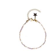 Glass Bead Bracelet W/Pearls Grape