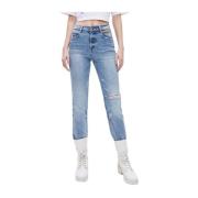 Blå Miss Sixty Vintage Metallkjede-Rippede Hamp-Jeans Jeans