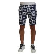 Blå Logo Print Chinos Shorts