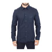 Ermanno Scervino Blue Cotton Casual Long Sleeve Shirt Top