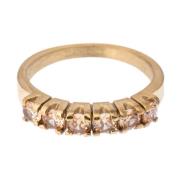 SIX Stone Crystal Ring Champagne