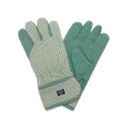 Green/White Lexington Home Organic Cotton Oxford Gardening Gloves Glov...