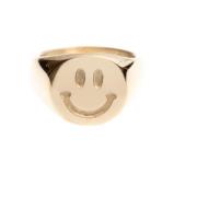 Elegant Smiley Signet Ring