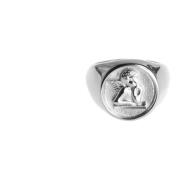 Elegant Coin Signet Ring Silver