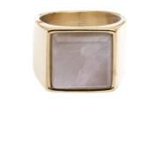 Signet Ring Gold W/Rose Quartz