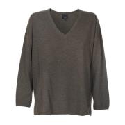 Lysebrun Sienna V-Hals Pullover Genser