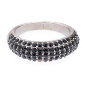 Full Bling Ring Silver W/Black