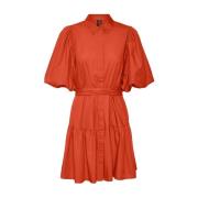 Rød Vero Moda Charlotte 2/4 Shirt Dress Kjole