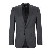 Grå Boss Black Suit Jacket In Virgin Wool Konfeksjon