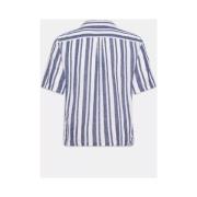 Blue Oscar Jacobson Cuban Riviera Stripe Shirt Skjorter
