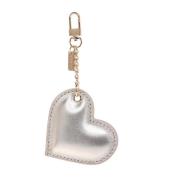 Leather Heart Charm Gold