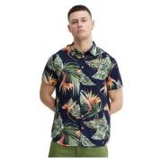 Marine Blend Hawaii Skjorte - Marine Med Mønster/Dress Blues Skjorter