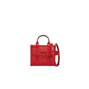 Rød Mini Tote Bag med glidelåslukking og justerbar rem