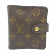 Pre-owned Brunt lerret Louis Vuitton lommebok