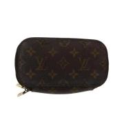 Pre-owned Brunt lerret Louis Vuitton veske