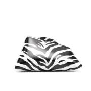 Logo-Print Håndveskeveske i Hvit/Svart Zebra Print