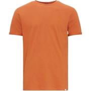 Oransje Nørregaard T-skjorte med Opprullede Ermer