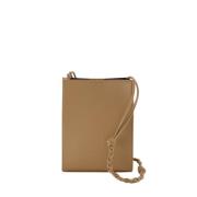 Beige Skinn Crossbody Veske