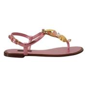 Rosa Pyntede Slides Flate Sandaler