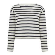 Klassisk Stripet Crop Sweatshirt